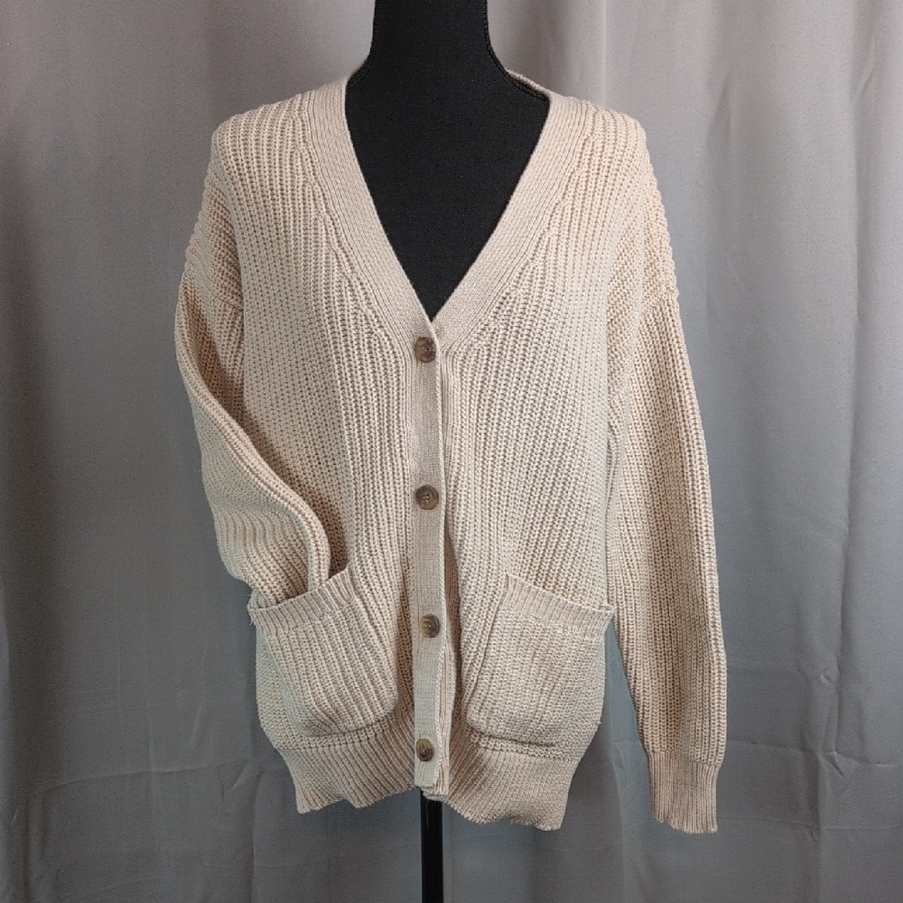 Aeropostale Cream Button-Up Cardigan‎